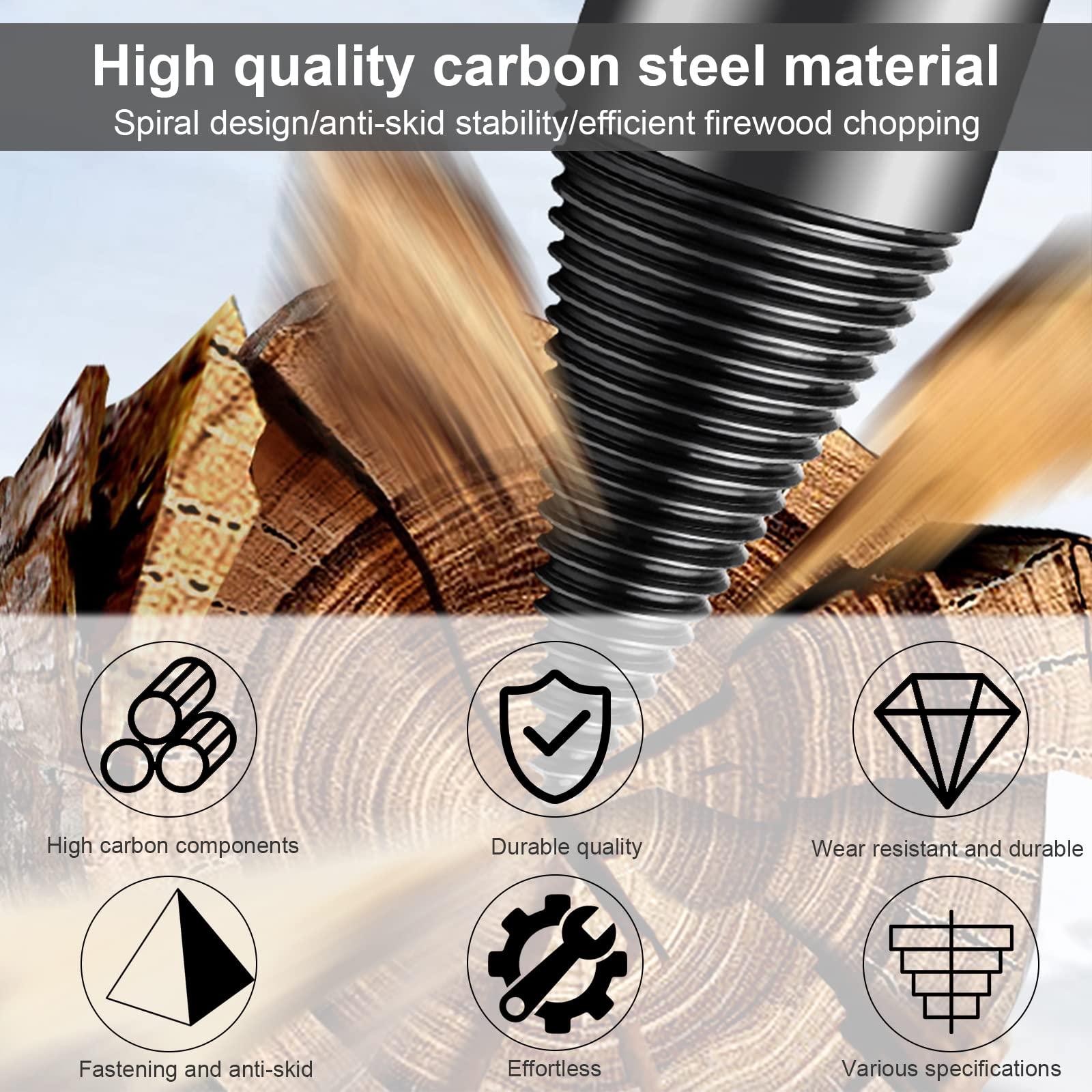 Máy khoan chia tách củi 42mm Vít vít hình nón bằng cách chia tay Bộ chia gỗ ống khói hình nón khoan hình xoắn ốc với 3 tay cầm khoan bằng gỗ cho các hộ gia đình