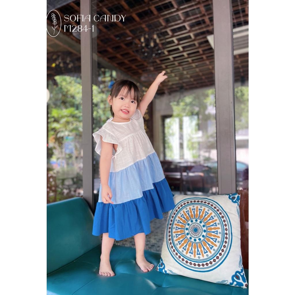 ĐẦM TẦNG LINEN PHỐI MÀU XINH XẮN