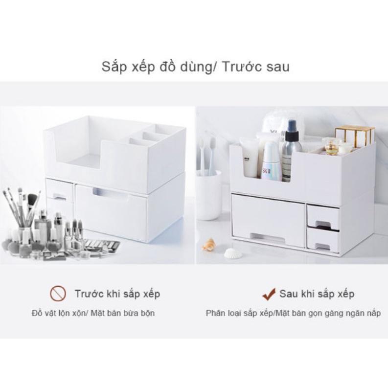 Tủ sắp xếp vật dụng bàn trang điểm đẹp mắt White Lucian 