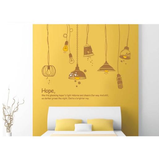 Decal trang trí bóng đèn dây cực yêu