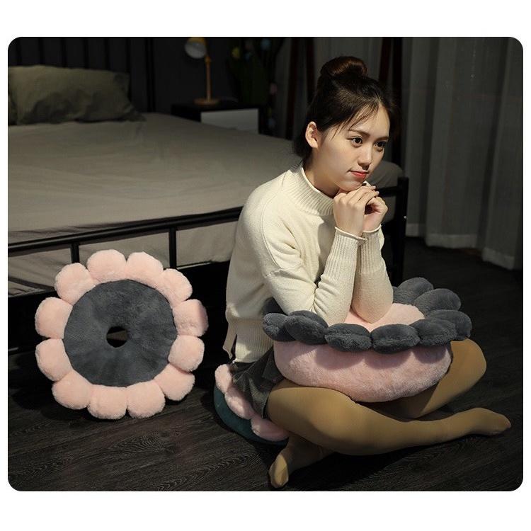 Đệm Ngồi Bệt / Gối Tựa Lưng / Lót Ghế Văn Phòng Hình Hoa Cao 10Cm SBK191