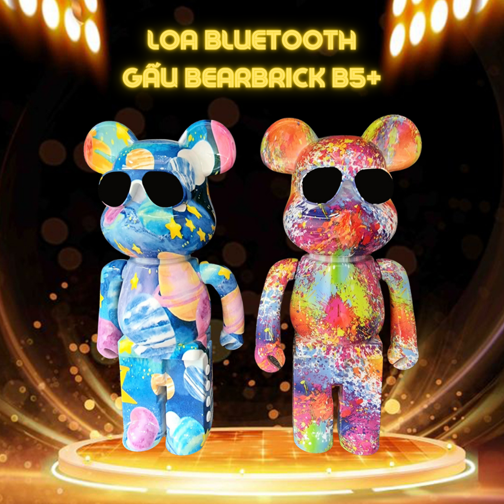 Loa Bluetooth Bearbrick KAWS B5 Plus - Loa không dây Mini Decor Để Bàn Trang Trí Sang trọng - Âm Thanh Stereo To Trầm Âm - Hàng chính hãng