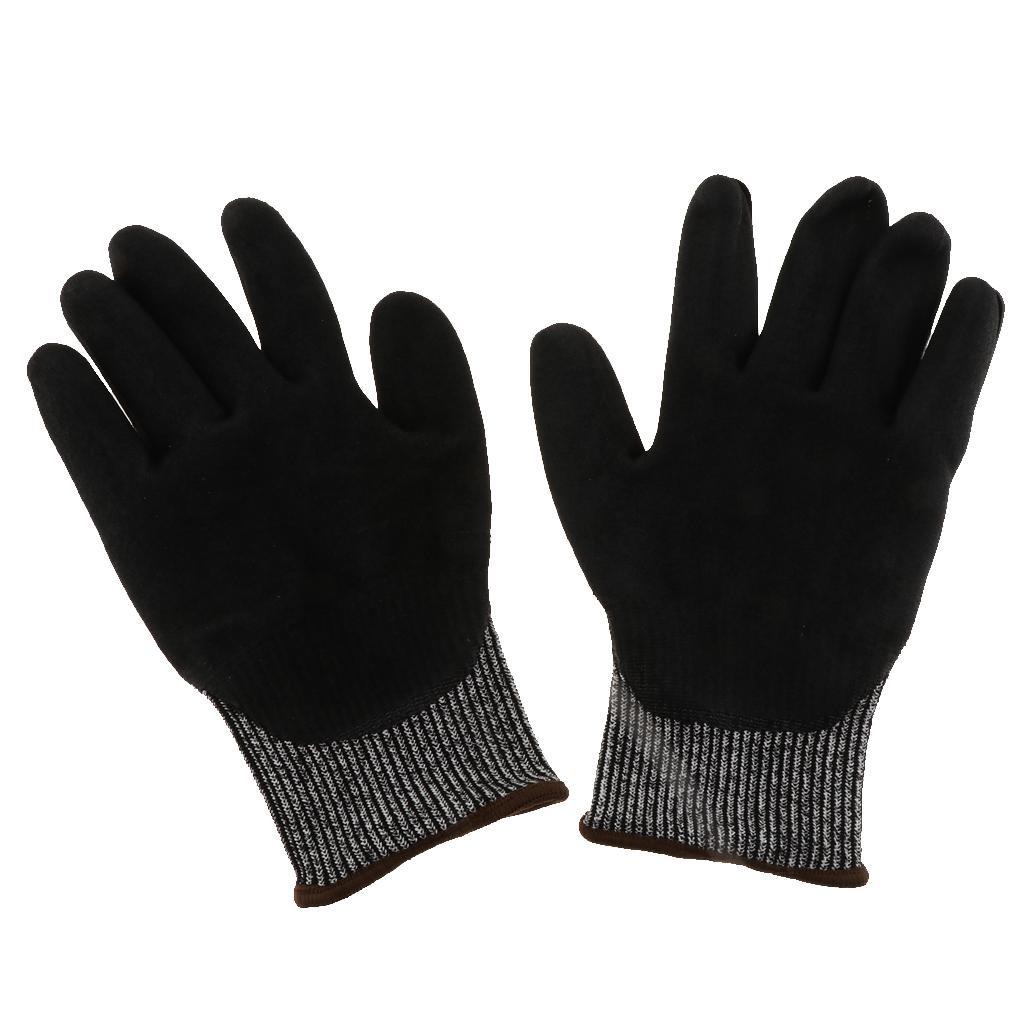 2 Pairs Cut Resistant Work Gloves Dissipates Impact Force and PU Coating Increases Slip Resistance