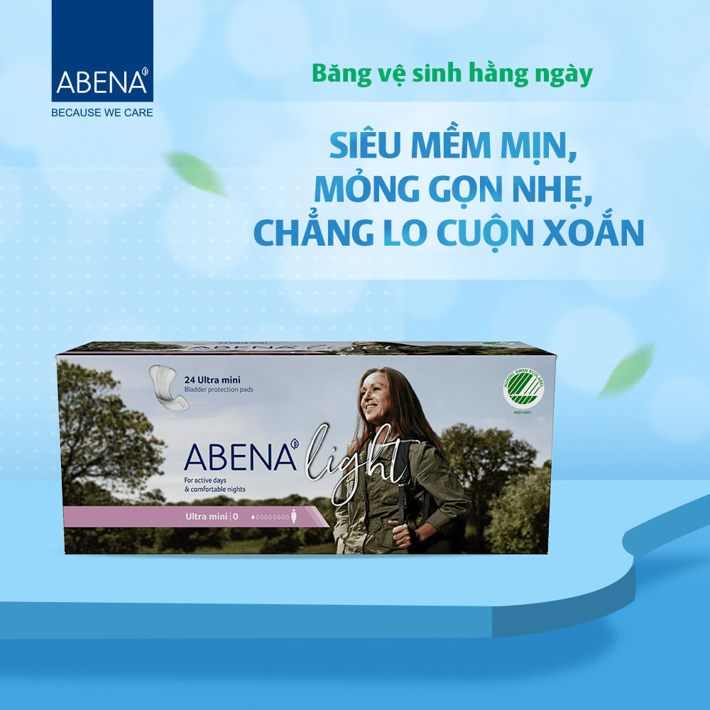 [ CHẤT LƯỢNG QUỐC TẾ ] - BĂNG VỆ SINH NỮ ABENA LIGHT ULTRA MINI 0 - 24 MIẾNG 100ML