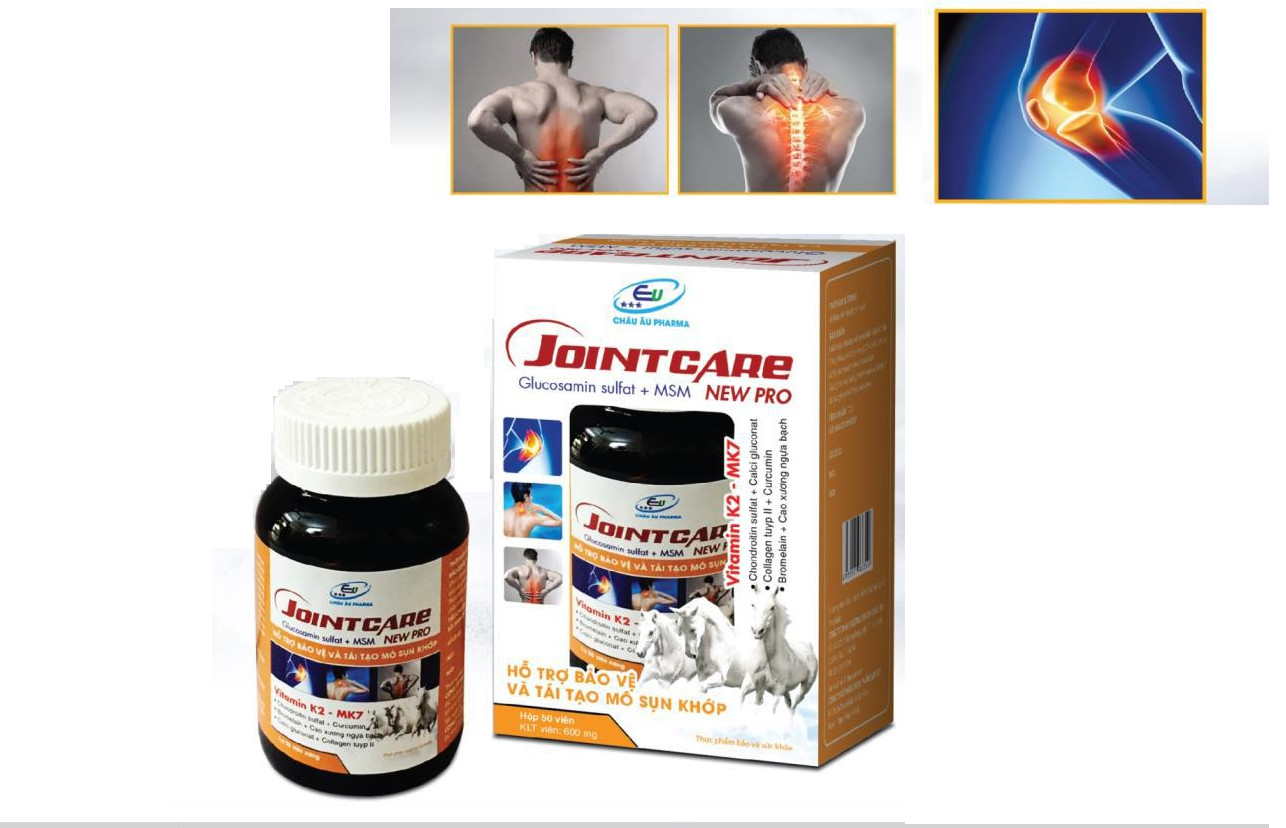 VIÊN UỐNG BỔ XƯƠNG KHỚP JOINTCARE NEW PRO - BỔ SUNG GLUCOSAMIN, COLLAGEN TUÝP 2 - GIẢM ĐAU XƯƠNG KHỚP - GIẢM THOÁI HÓA KHỚP - TĂNG TIẾT DỊCH LÀM TRƠN Ổ KHỚP - LỌ 50 VIÊN