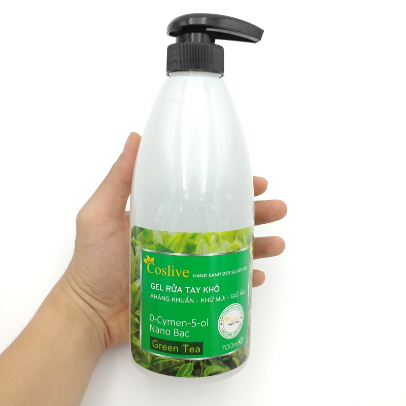 Gel Rửa Tay Khô Hand San Silver Coslive 700ml - Green Tea