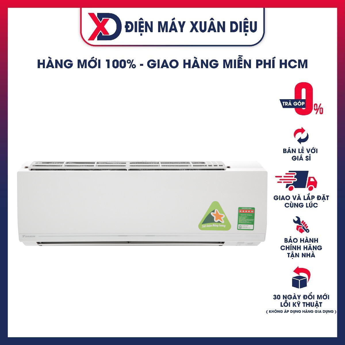 Máy Lạnh Inverter Daikin FTKC35UAVMV/RKC35UAVMV (1.5HP) - Hàng Chính Hãng