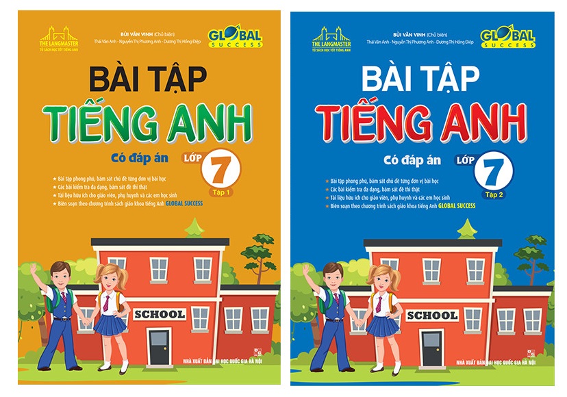 Combo sách GLOBAL SUCCESS - Bài tập tiếng anh lớp 7 tập 1+2  chương trình mới