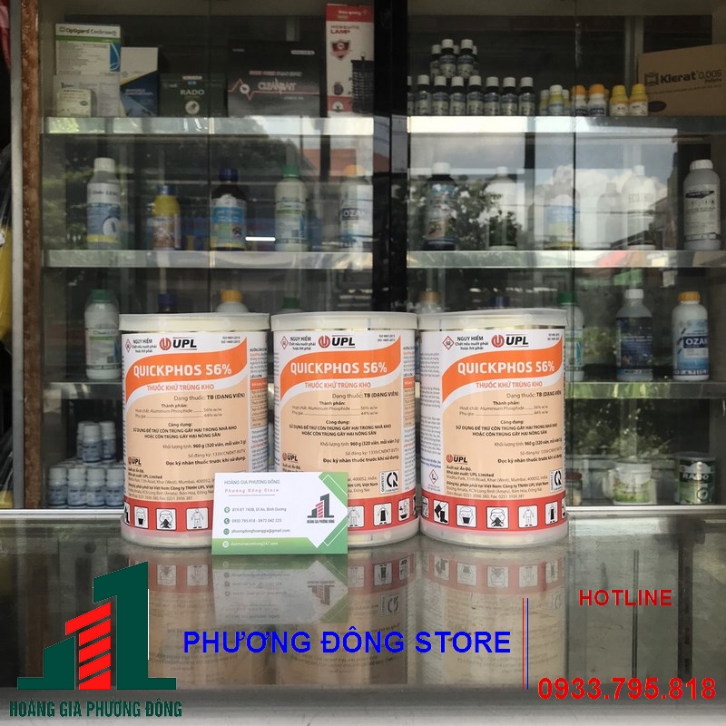 THUỐC XÔNG DIỆT CÔN TRÙNG NÔNG SẢN QUICKPHOS 56%_ 320 viên _ dạng Tuýp 20 viên