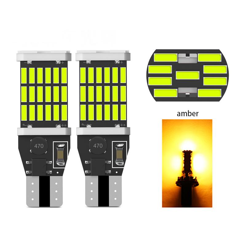 Đèn Phanh Xe Hơi Bóng đèn LED lùi xe siêu sáng T15 W16W 921 45 SMD 4014 cho ô tô 360° Dài 25 mm Dài 25 mm