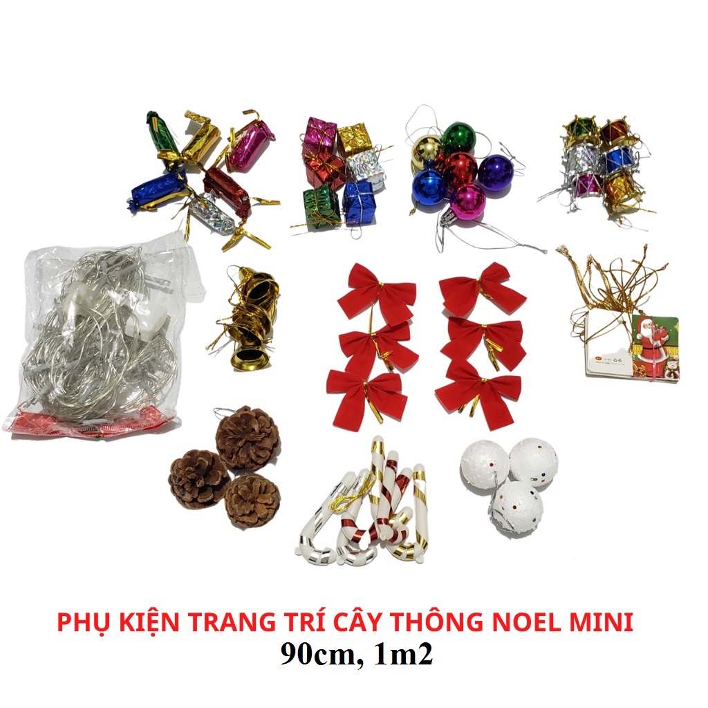 Cây thông noel xanh 1m2 để bàn mini trang trí giáng sinh - Cao 1m8