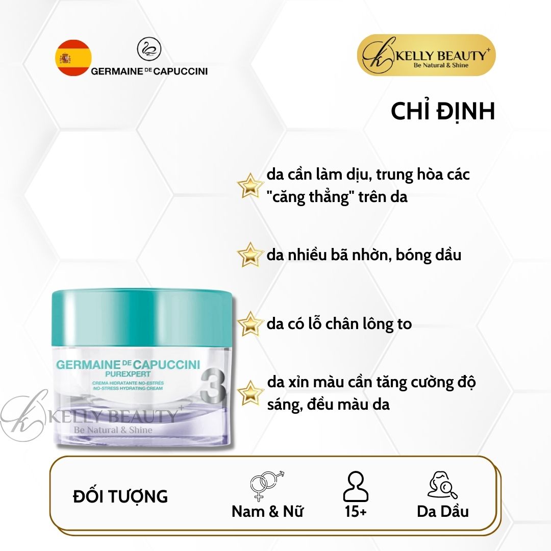 Kem Cấp Ẩm Làm Dịu Da Dầu Mụn Germaine PUREXPERT No-Stress Hydrating Cream | Kelly Beauty