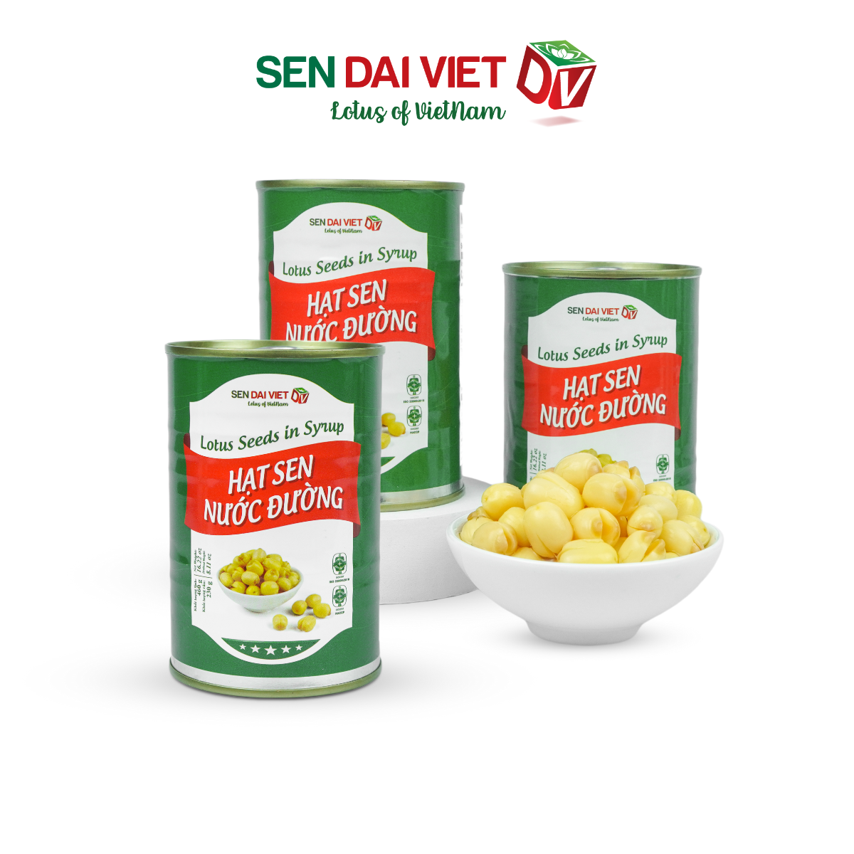 Hạt Sen Nước Đường- Hương Vị Thơm Ngon, Dễ Dàng Sử Dụng, ĐV- Sen Đại Việt- Lon 460g