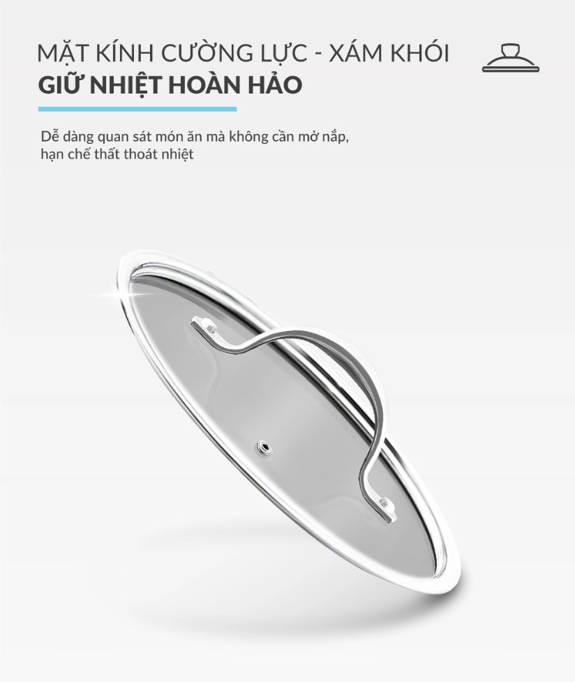 Bộ Nồi Hàn Quốc Haatz Jang Taste Inox 304 Cao Cấp JAT3 (16/20/24cm) – Đúc Liền Khối, Đáy 4 Lớp - Hàng Chính Hãng Bảo Hành 5 Năm