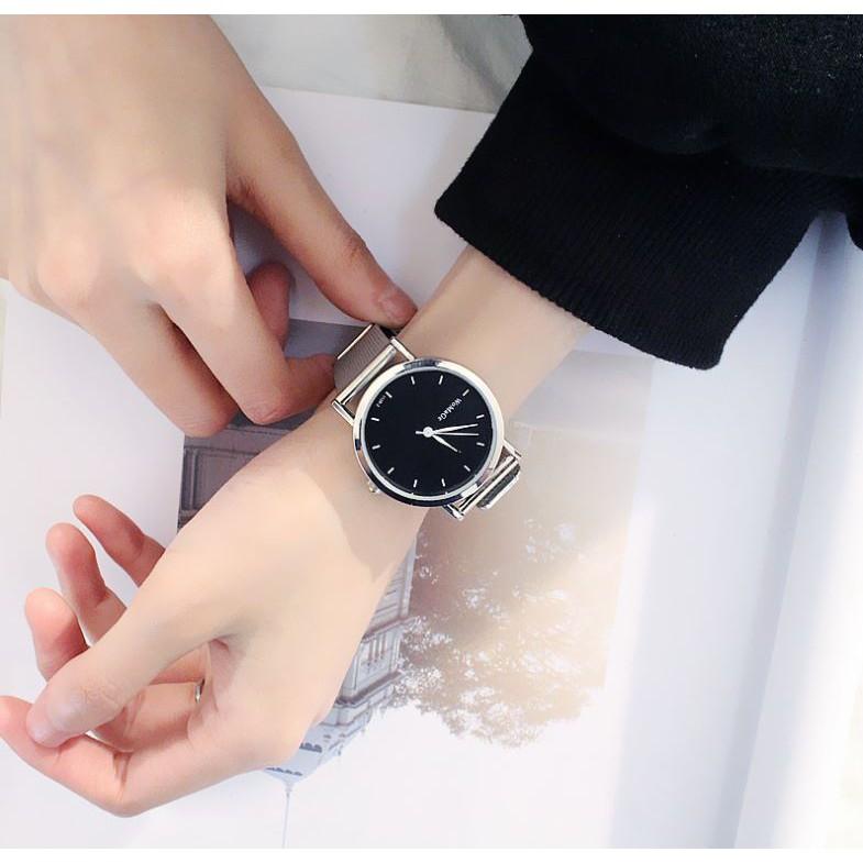 Đồng hồ thời trang nam nữ lưới cặp Womage M03