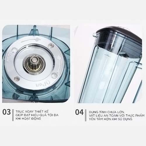 Máy xay sinh tố công nghiệp 1700W Osako OS-1723 cối nhựa kháng vỡ 2L, xay sinh tố không bị quá tải - Hàng chính hãng
