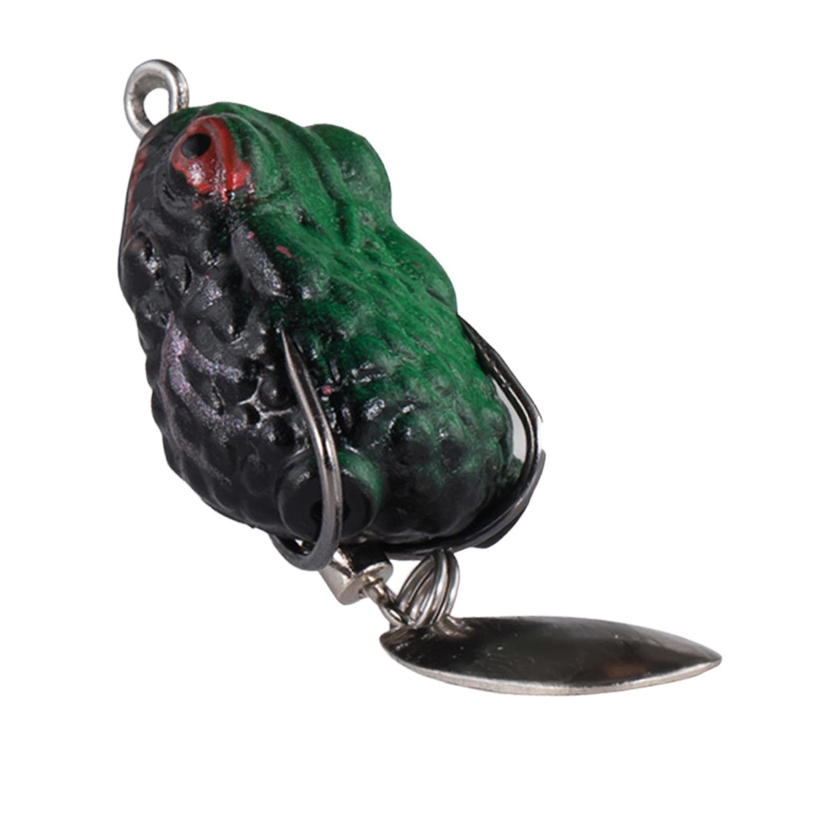 Lure, Frog Lure, Metal Sequin, Silicone Bass Fishing Double Hooks, Fishing Crankbait Lure, Float on Water Lure for Freshwater