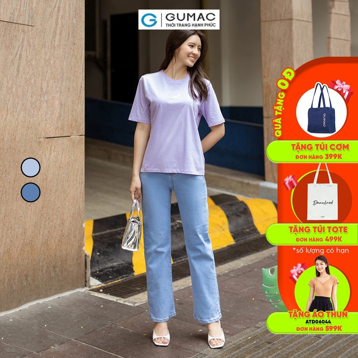 Quần Jeans straight trẻ trung năng động thời trang GUMAC QJD06052