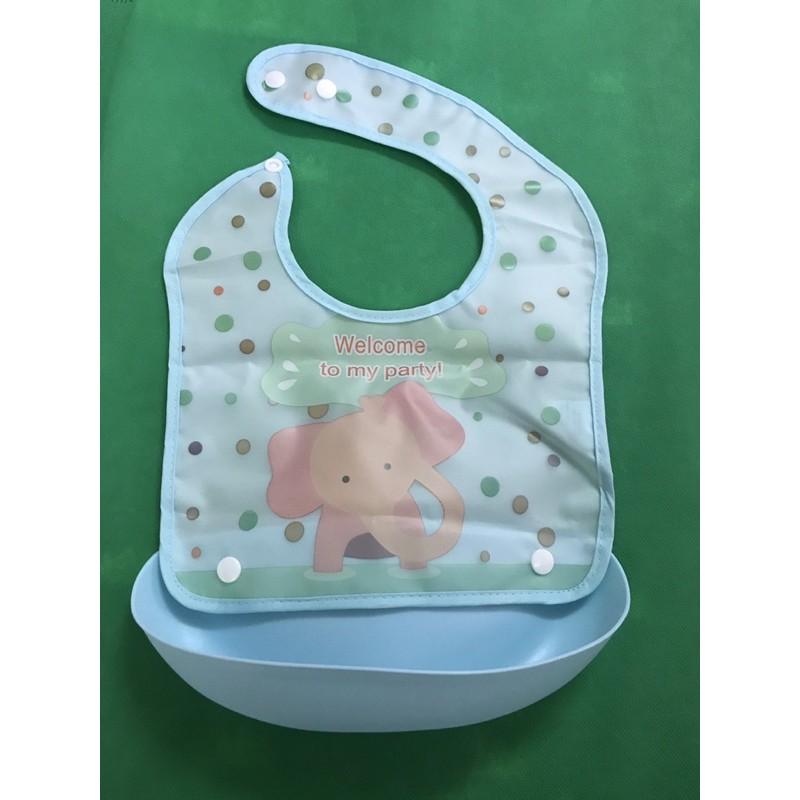 Yếm Ăn Dặm Có Máng Siêu nhẹ cho bé, chống thấm.