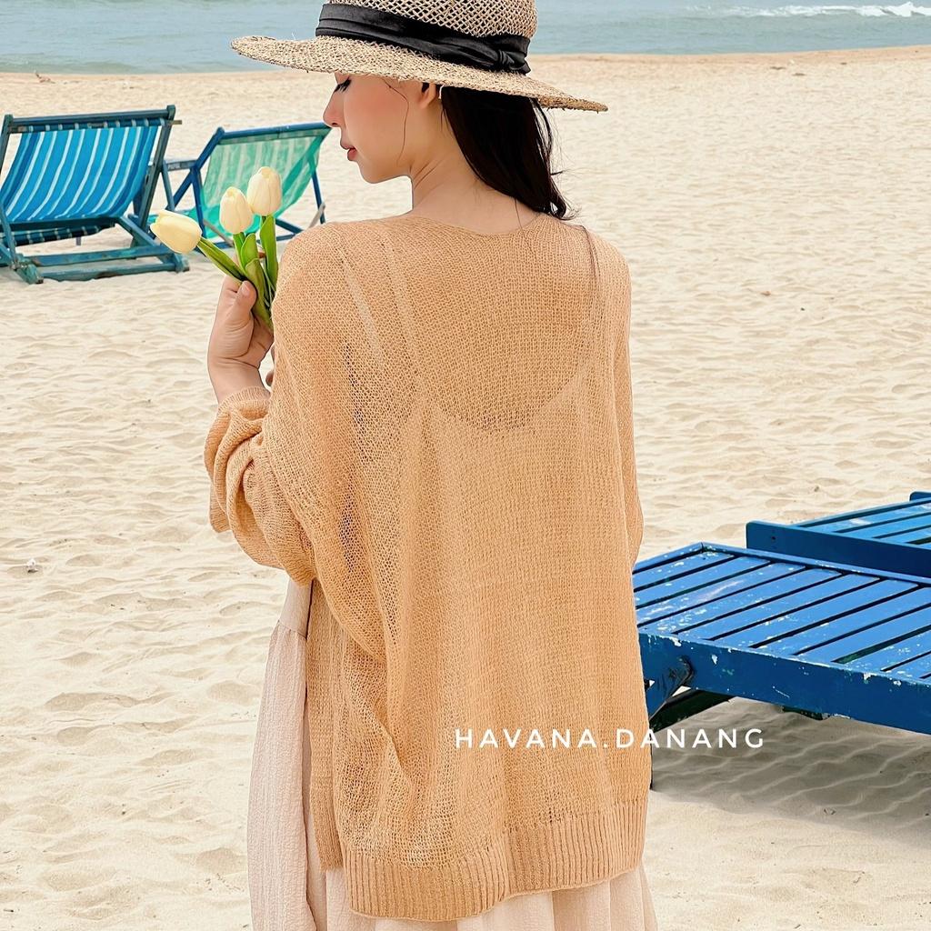 Áo khoác cardigan len mỏng, áo khoác nữ dài tay phong cách Hàn Quốc