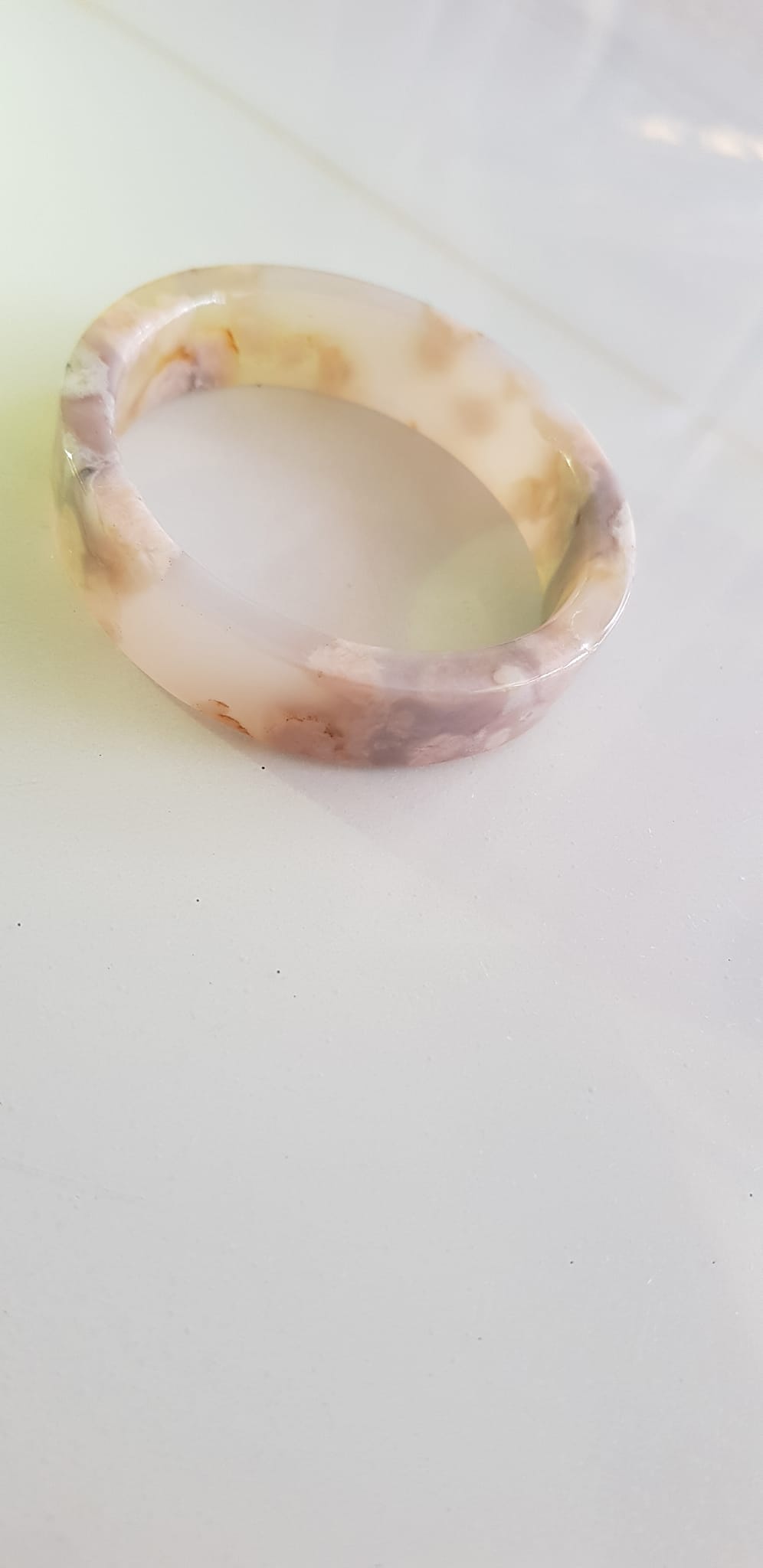 Vòng tay Nữ Mã Não Bản Vuông bông rau câu Ni 50mm x cao 13mm x dầy 5mm Nữ 45kg - 50kg đeo đẹp xinh tay lắm ạ