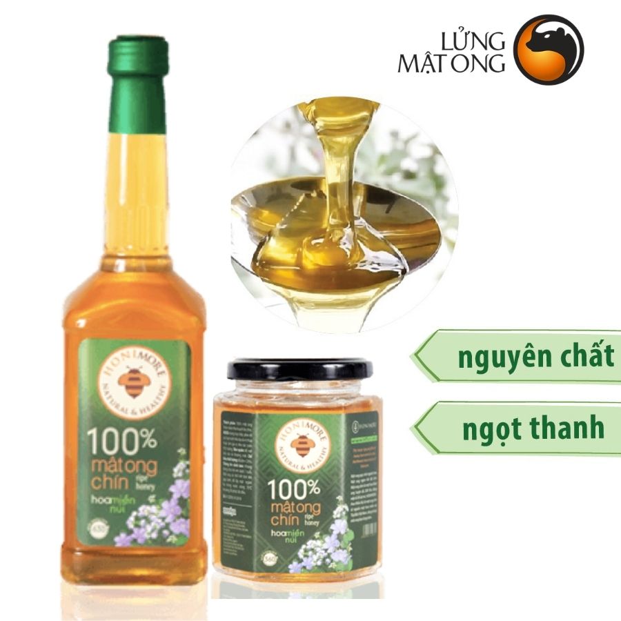 Combo Mật ong rừng Hoa Miền Núi - 100% mật ong chín Honimore 990g