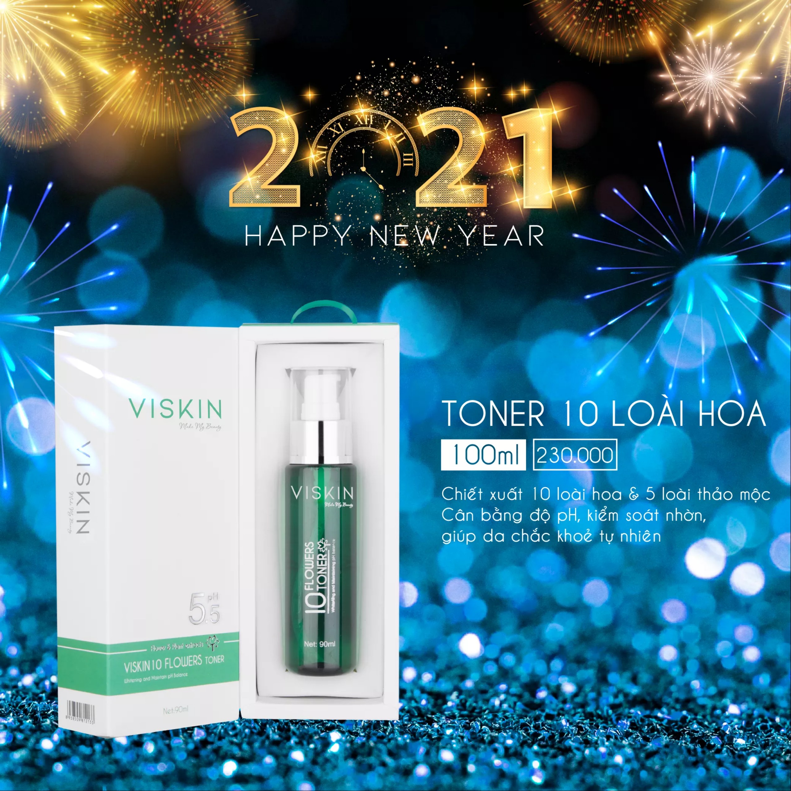 [CHÍNH HÃNG] TONER 10 LOÀI HOA VISKIN