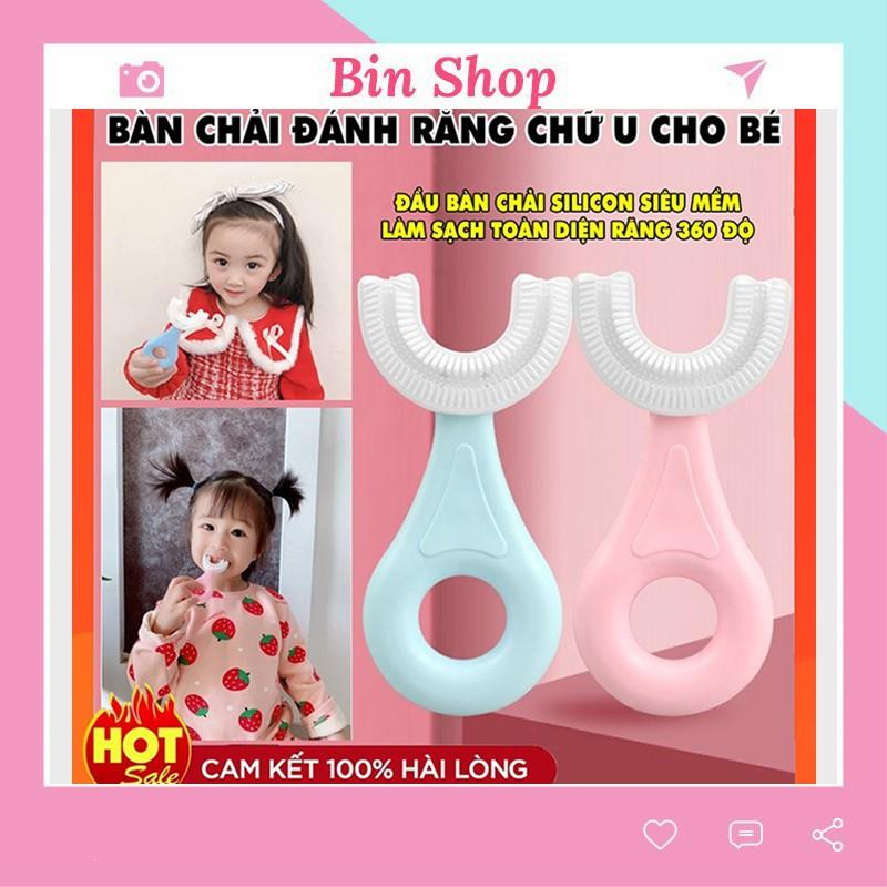 Bàn Chải Đánh Răng Silicon Hình Chữ U Cho Trẻ Em ️ Bàn Chải Tập Đánh Răng Cho Bé Từ 2 - 6 Tuổi ️ Bin Shop