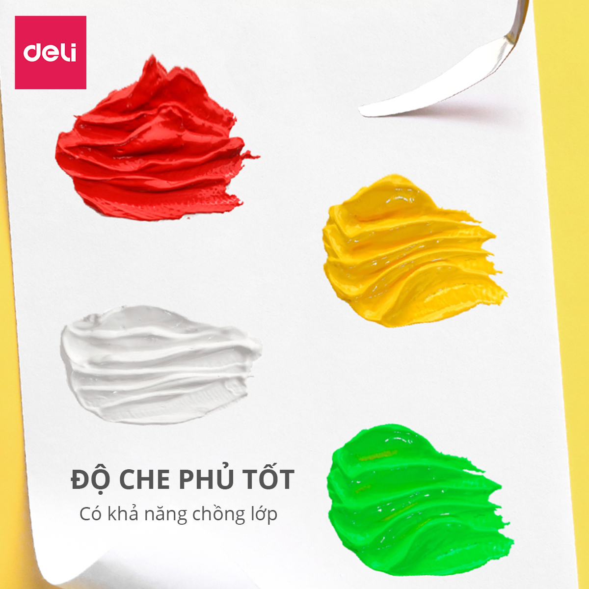 Màu bột Gouache 100ml cao cấp dạng hũ Deli - Tô đất sét, đất nặn tự khô - Siêu mịn, tươi sáng, dễ sử dụng - Nhiều màu sắc - 73888