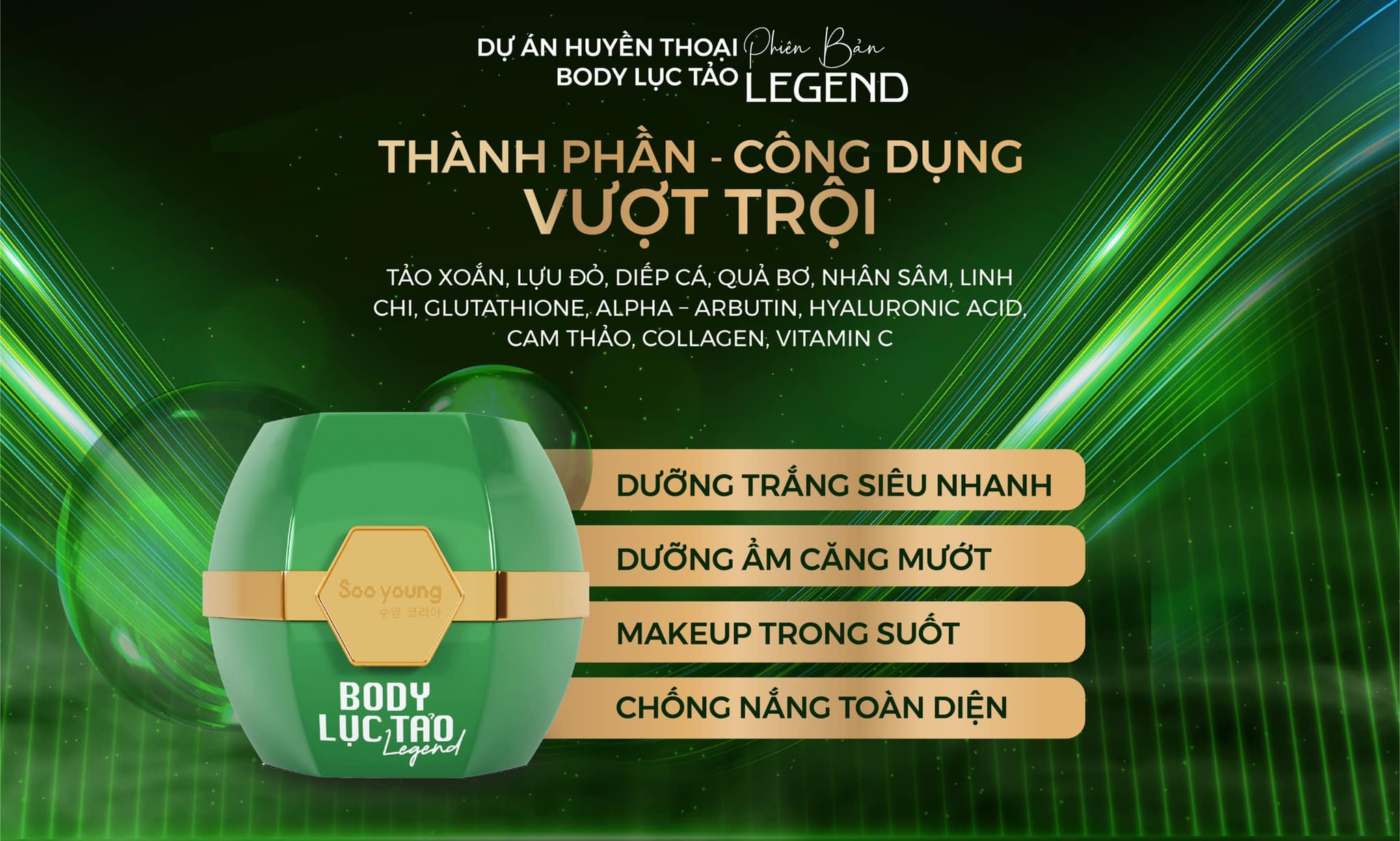 KEM BODY LỤC TẢO LEGEND HUYỀN THOẠI SOO YOUNG