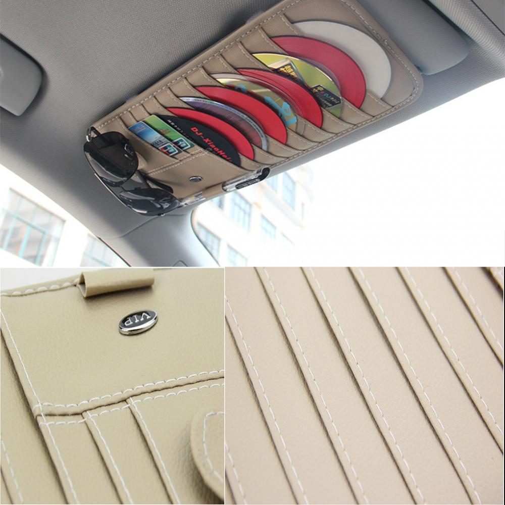 10 Slot CD DVD Disc Pouch Bag Storage Case for Car Auto Sunshade Visor brown