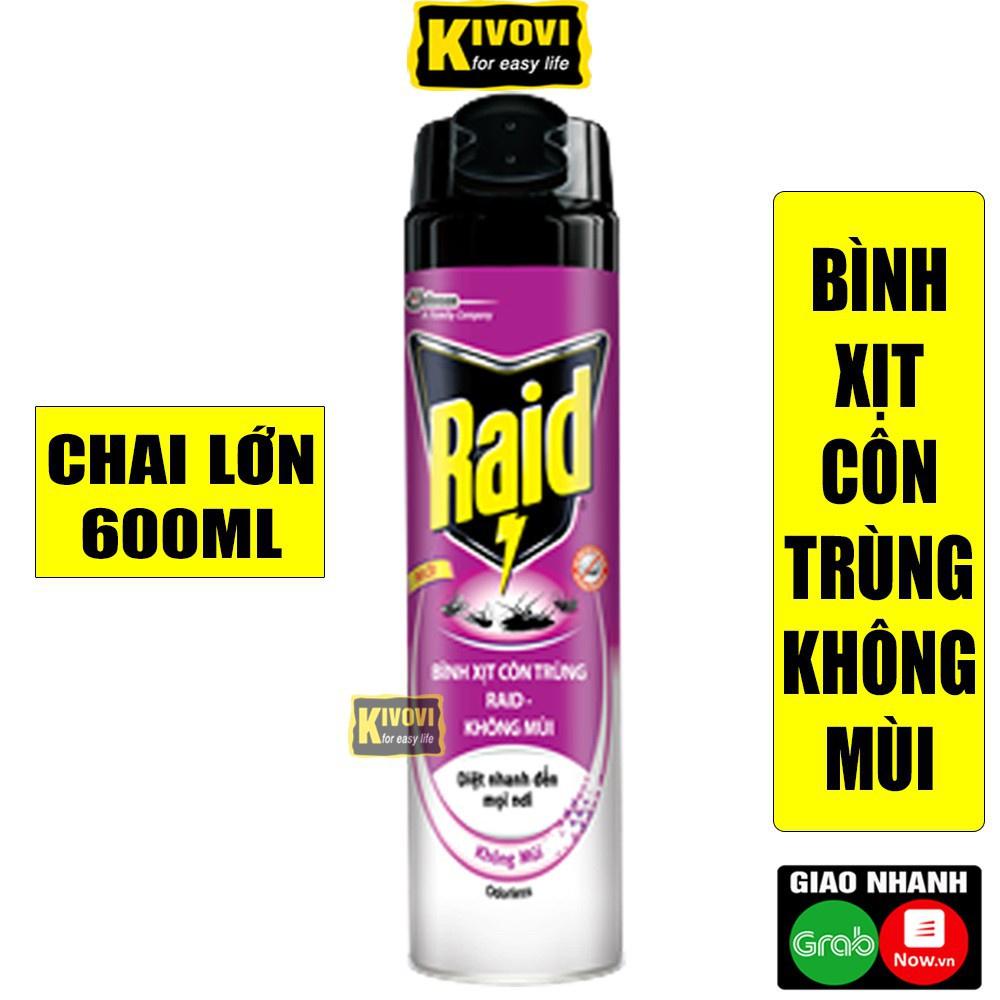 Bình xịt côn trùng Raid Không mùi (Trắng) 600ml