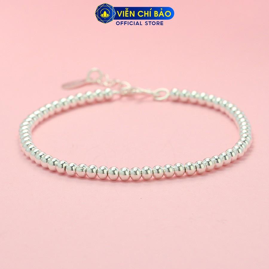 Lắc tay bạc nữ Bi trơn, vòng tay nữ bạc 925 thời trang phụ kiện trang sức nữ thương hiệu Viễn Chí Bảo L400189
