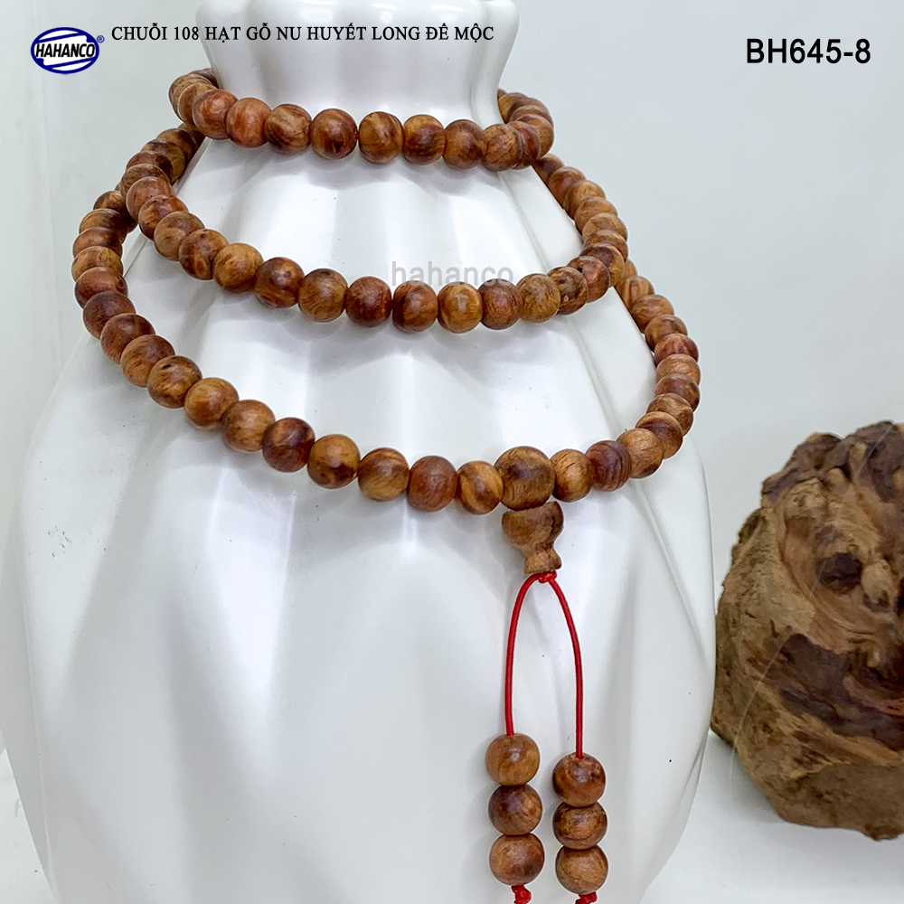 Chuỗi vòng tay/ vòng cổ 2 in 1 gỗ Nu Huyết Long Tĩnh Tâm - Lưu thông khí huyết - Bracelet of HAHANCO