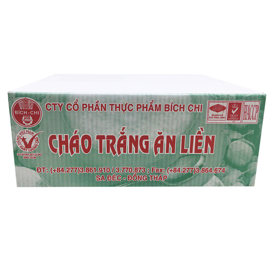 Thùng 30 Gói Cháo Trắng Ăn Liền Bích Chi (100g/Gói)