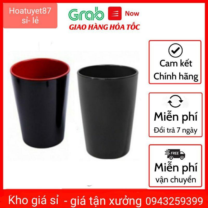 Cốc phíp, ly nhựa melaline đỏ đen cho nhà hàng, quán ăn, gia đình