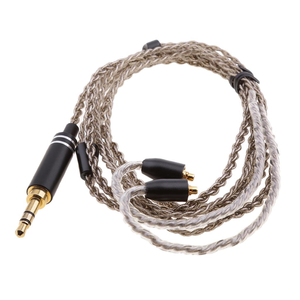 2xReplacement MMCX Audio Upgrade Cable For Shure SE215/315/535/846/UE900 black