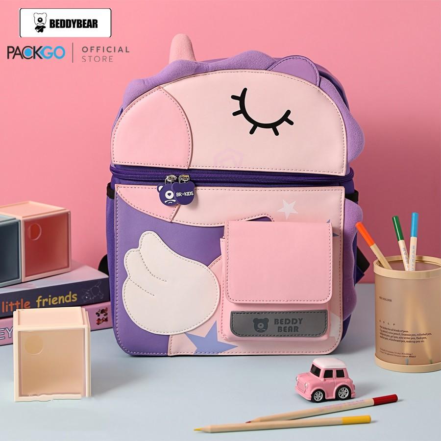 Balo Trẻ em từ 5 tuổi Beddybear Cute Bag 2.0 Phù hợp cho bé trai / gái học Mẫu giáo chuẩn bị vào lớp 1 - Thiết kế chống gù, Chất liệu da PU hạn chế thấm nước