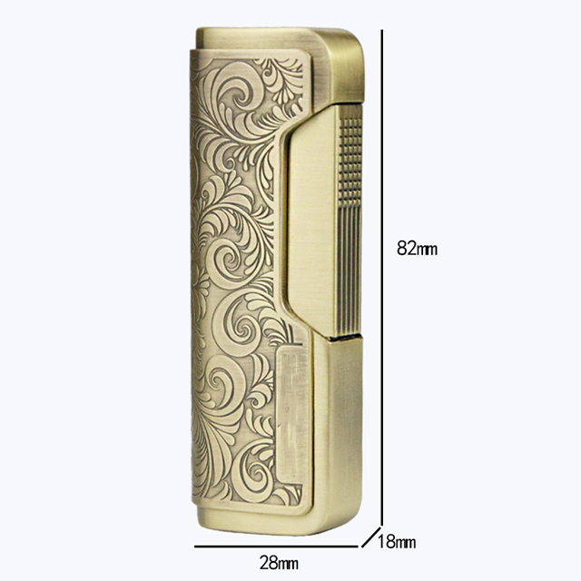 Vỏ Hột Quẹt Bật Lửa Khò 1 Tia Jifeng JF 090 Thiết Kế Nhỏ Gọn Họa Tiết Hoa Văn Cổ - Dùng Gas Đá Cao Cấp