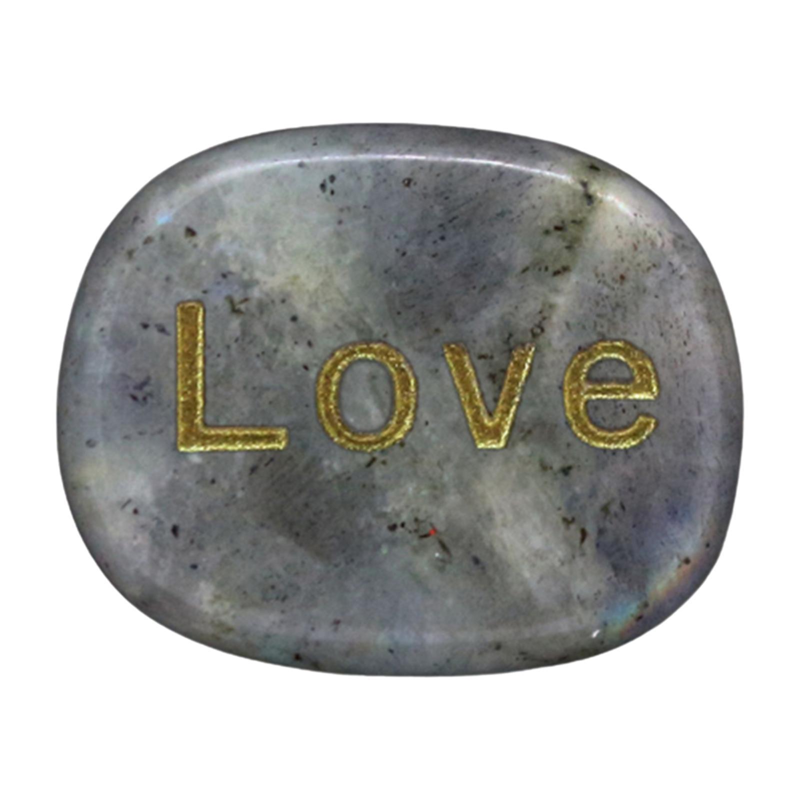 Small Engraved Stones, Polished Flat Oval Shape Tumble Stones Pocket Stones for Dorm Desk Night  Unique Gifts