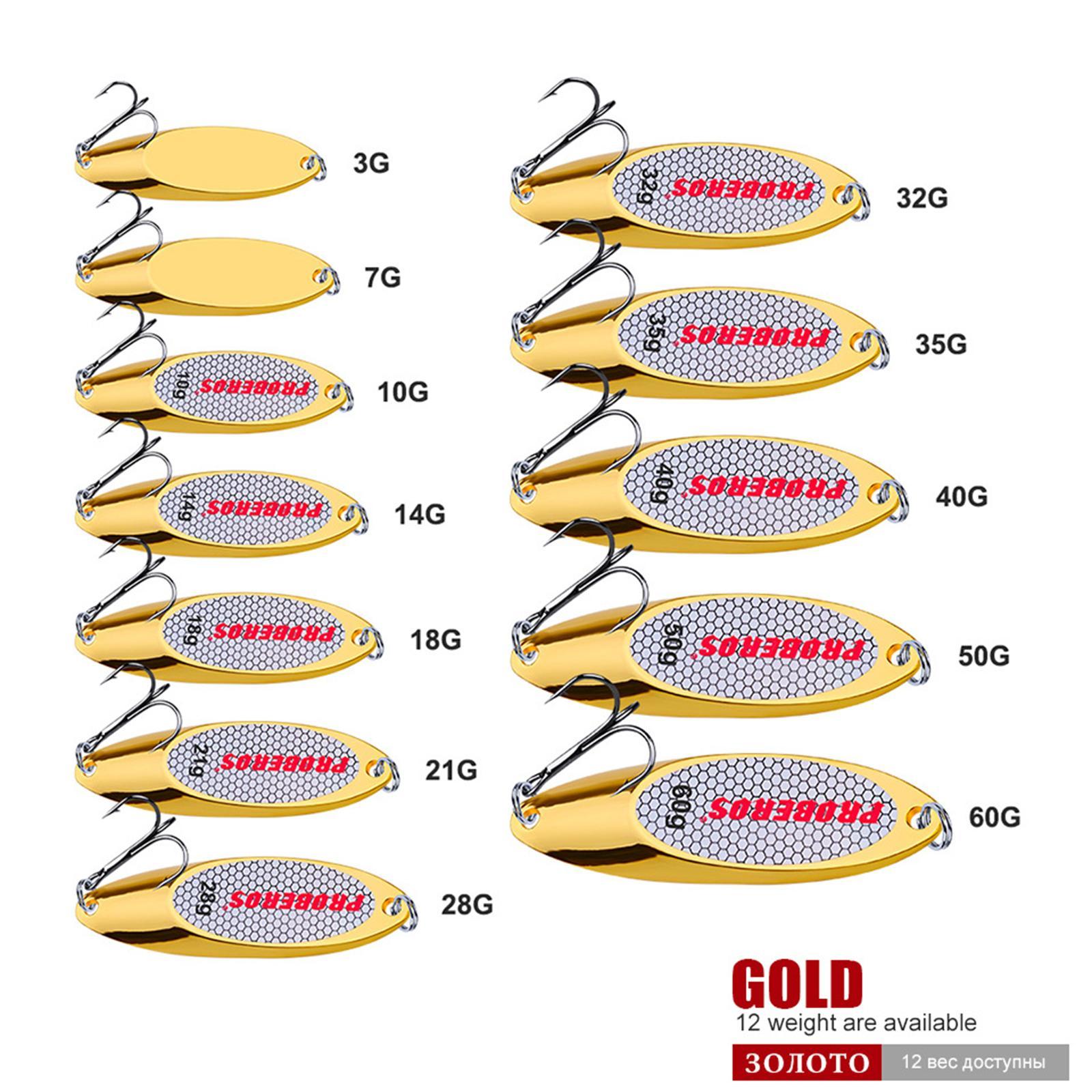 5x Fishing Spoons Long Casting Hard Freshwater Saltwater Metal Fishing Lures