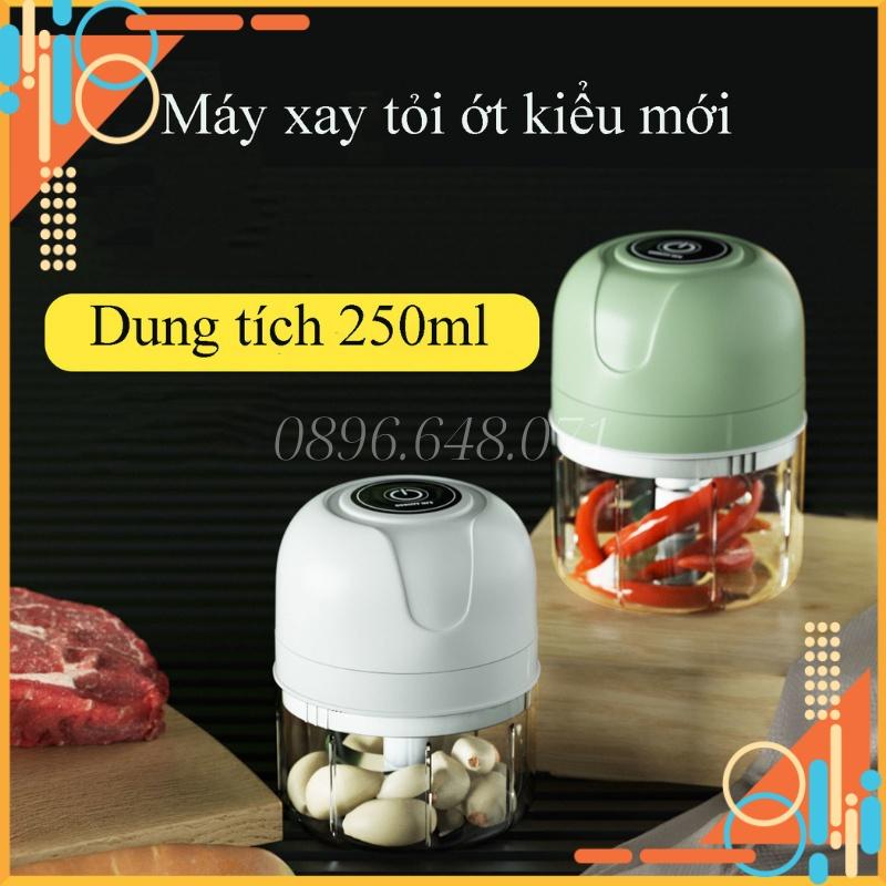 Máy Xay Tỏi Ớt Thịt Cá Đa Năng Mini Cầm Tay Sạc Pin Tích Điện Dung Tích 250ml Tiện Lợi