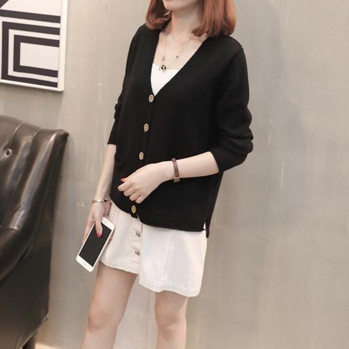 Áo cardigan len nữ 2 túi trước, thời trang trẻ, phong cách Hàn Quốc