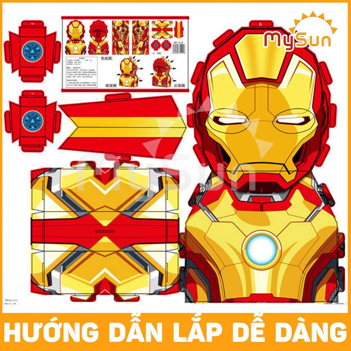 Bộ đồ chơi hóa trang bìa carton SIÊU NHÂN Marvel người nhện Spiderman, Iron man, Batman, Hulk, Thanos, Thor