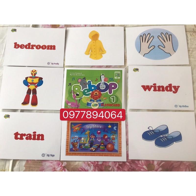 Thẻ Flashcards Tiếng Anh Bebop level 1️ép plastics bền đẹp️