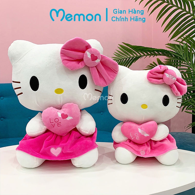 Gấu Bông Mèo Kitty Thiên Thần Cao Cấp Memon, Mèo Kitty Bông Cho Bé Gái