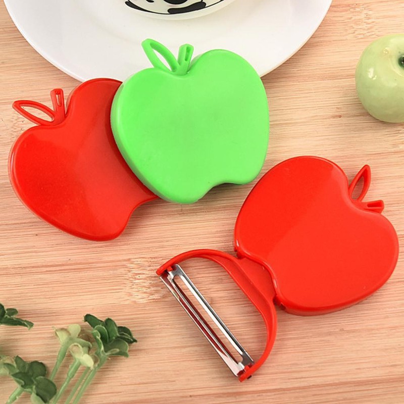Dao bào hình trái táo nhỏ gọn tiện dụng có thể gập lại, dụng cụ cắt, gọt bào vỏ củ quả mini tiện lợi