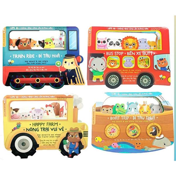 Bộ Sách Tương Tác Let'S Go - Chúng Mình Cùng Lên Đường Nào: Đi Tàu Hỏa + Bến Xe Buýt + Nông Trại Vui Vẻ + Đi Tàu Thủy