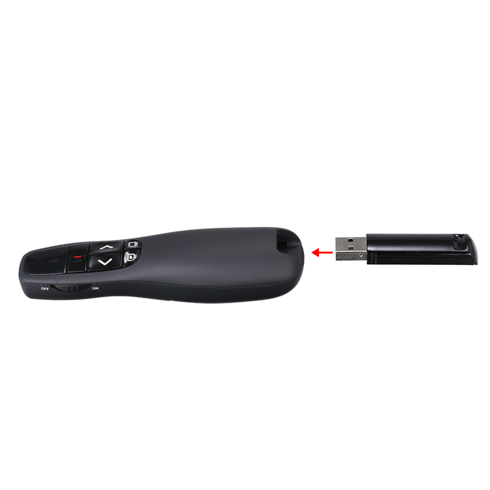 Máy Trình Chiếu Powerpoint Clicker Không Dây 2.4g Con Trỏ Laser Kèm Điều Khiển Từ Xa Của Bộ Thu USB