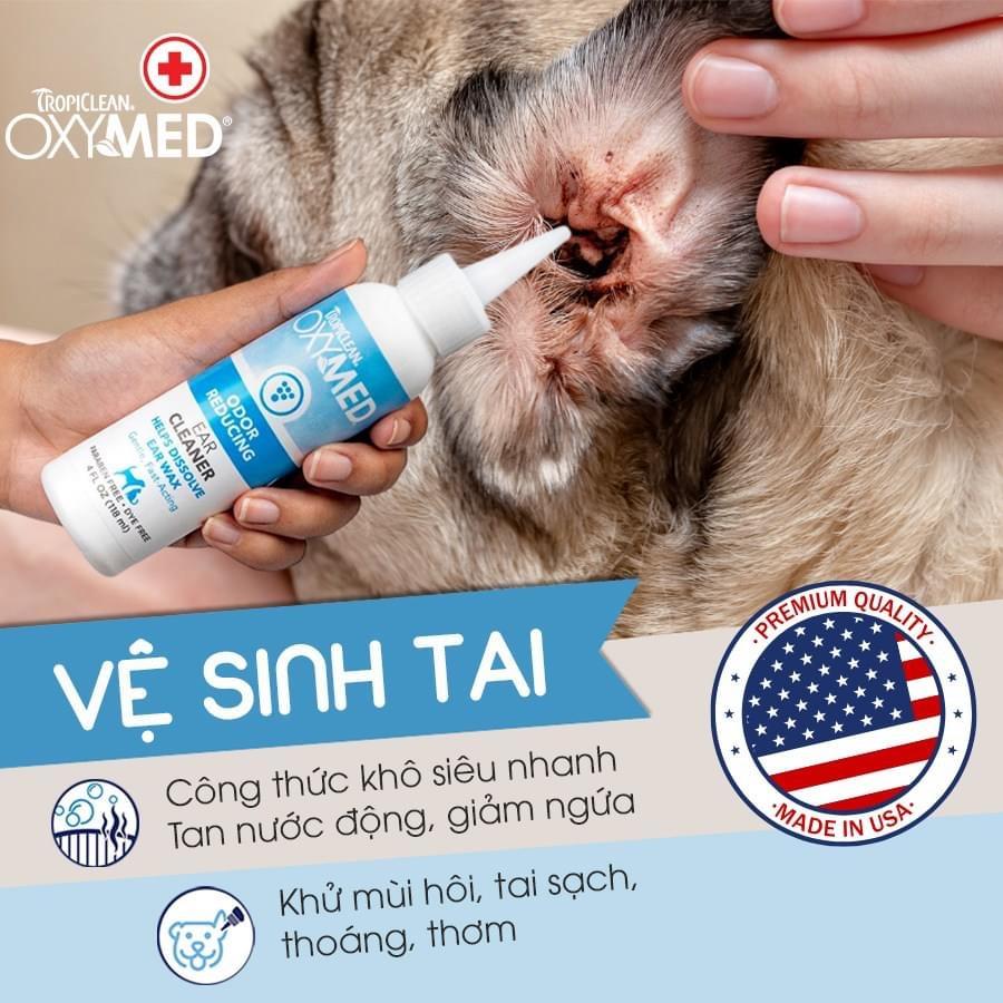 Nước vệ sinh tai cho chó mèo